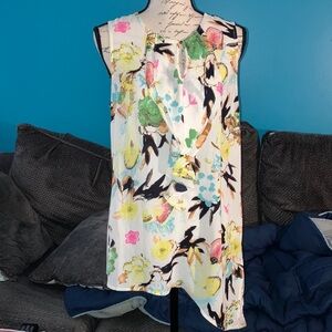 🎉4 for $20 Black Rainn Diagonal Cut Sleeveless Blouse, Medium